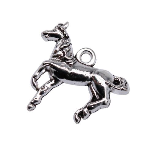 Zinc Alloy Animal Pendants, Horse, plated, DIY, antique silver color 