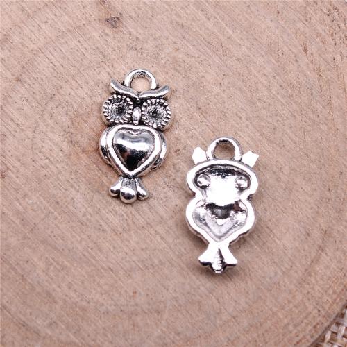 Zinc Alloy Animal Pendants, Owl, plated, DIY 