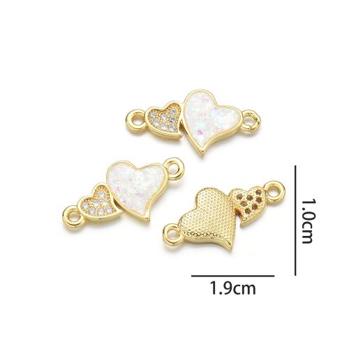 Цирконий Микро вымощает Латунный разъем, Латунь, с опал, Другое покрытие, DIY & инкрустированное микро кубического циркония & 1/1 петля, Много цветов для выбора, продается PC