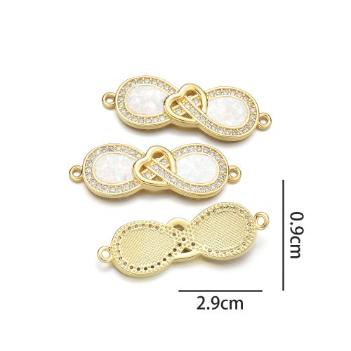 Цирконий Микро вымощает Латунный разъем, Латунь, с опал, Другое покрытие, DIY & инкрустированное микро кубического циркония & 1/1 петля, Много цветов для выбора, продается PC