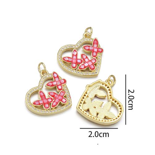 Цирконий Микро вымощает Латунный разъем, Латунь, с Ракушка, Другое покрытие, DIY & инкрустированное микро кубического циркония & эмаль & 1/1 петля, Много цветов для выбора, продается PC