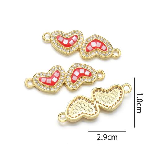 Цирконий Микро вымощает Латунный разъем, Латунь, с Ракушка, Другое покрытие, DIY & инкрустированное микро кубического циркония & эмаль & 1/1 петля, Много цветов для выбора, продается PC