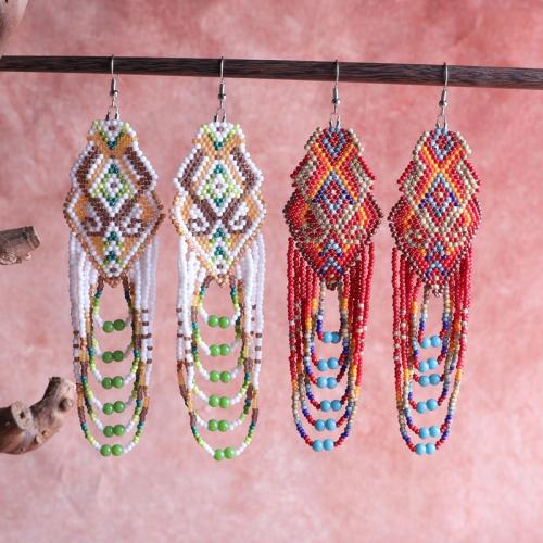 Mode erstellen Glas Samen Ohrring, organisches Glas, mit Zinklegierung, goldfarben plattiert, Modeschmuck, keine, verkauft von Paar