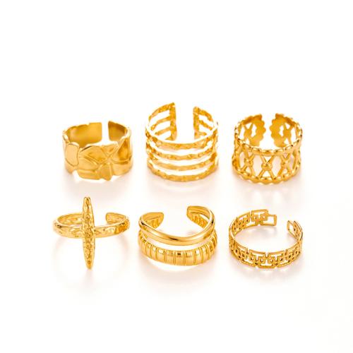 Bague en acier inoxydable, Acier inoxydable 304, Placage, styles différents pour le choix & pour femme & creux, plus de couleurs à choisir, Vendu par PC