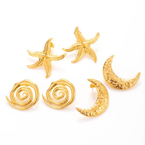 Boucle en acier inoxydable, Acier inoxydable 304, Placage, bijoux de mode & styles différents pour le choix & pour femme, plus de couleurs à choisir, Vendu par paire