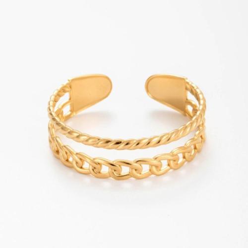 Bracelet en acier inoxydable, Acier inoxydable 304, Placage, styles différents pour le choix & pour femme & creux, doré, Vendu par PC