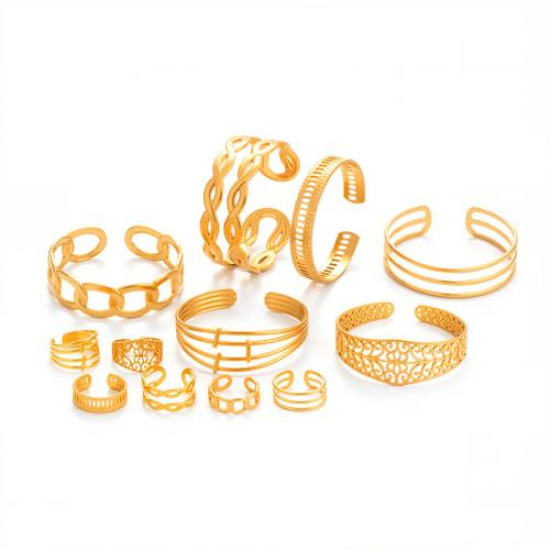 Parures de bijoux en acier inoxydable, Acier inoxydable 304, Placage, styles différents pour le choix & pour femme & creux, doré, Vendu par PC