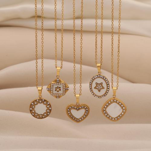 ステンレス鋼のジュエリーネックレス, 304ステンレススチール, とともに アクリル, メッキ, 異なるスタイルを選択 & 女性用 & ライン石のある, 金色, 売り手 パソコン