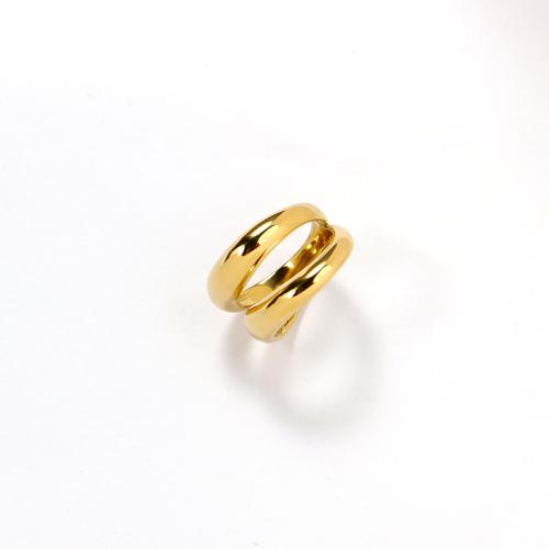 Bague en acier inoxydable, Acier inoxydable 304, Placage, normes différentes pour le choix & pour femme & creux, doré, Vendu par PC