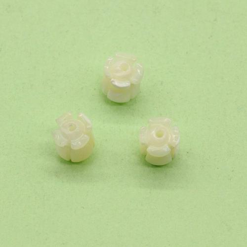 Weiße Lippenschale Perlen, Blume, DIY, gemischte Farben, verkauft von PC