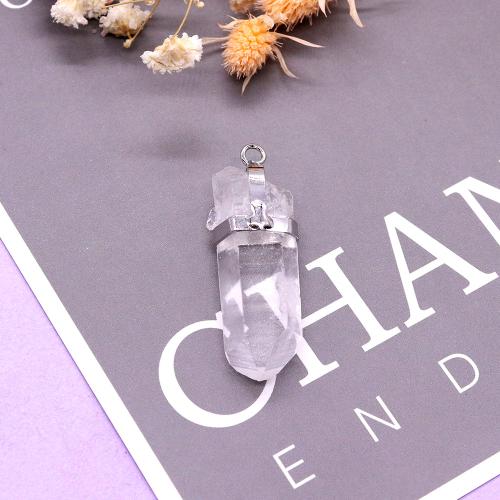 Подвески из природного кварца, Чистый кварц, с Латунь, плакирован золотом, DIY, разноцветный, продается PC