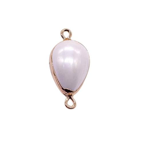 Shell ювелирные изделия разъем, Ракушка, с Латунь, Каплевидная форма, плакирован золотом, DIY, разноцветный, продается PC