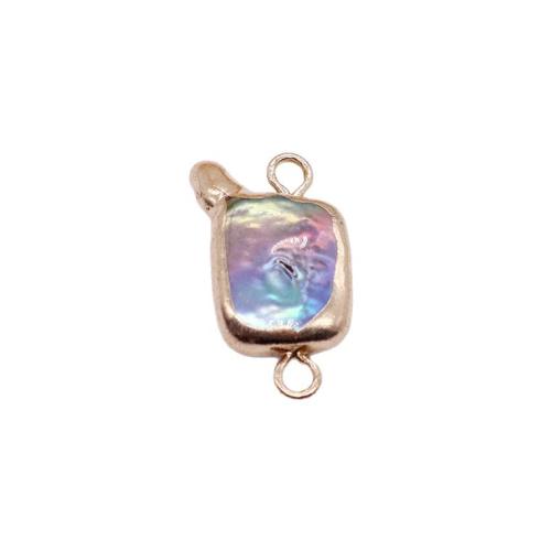 Freshwater Pearl Connector, with Brass, gold color plated, DIY, mixed colors 