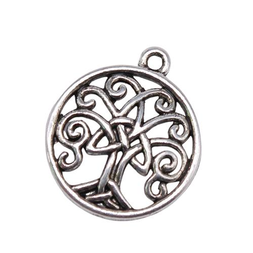 Pendentifs creux en alliage de zinc, Rond, Placage, DIY Vendu par sac