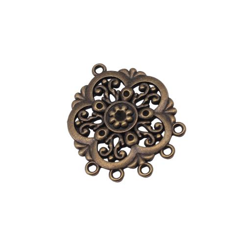 Filigree Zinc Alloy Connector, Flower, plated, DIY & hollow, antique bronze color 