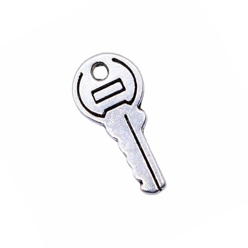 Colgantes de Aleación de Zinc en Forma Llave, chapado, Bricolaje, 13x5mm, 40PCs/Bolsa, Vendido por Bolsa