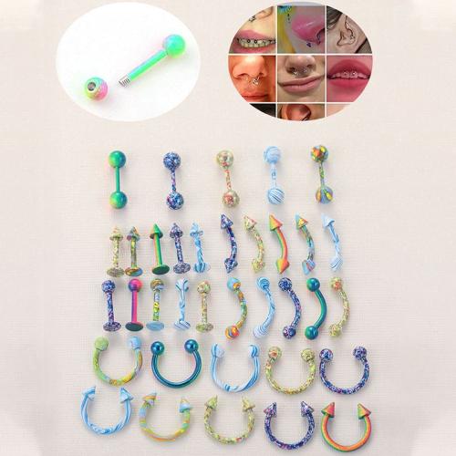 Acier inoxydable 304 Piercing Piercing Bijoux, vernis au four, unisexe & styles différents pour le choix, Vendu par PC