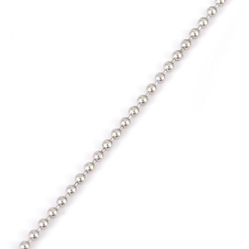 Collier en argent sterling chaîne, Argent sterling 925, unisexe & normes différentes pour le choix & chaîne à billes, argent, Vendu par PC