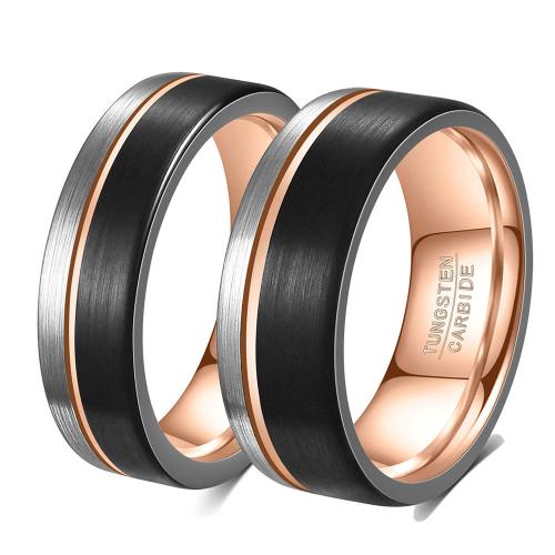 Bague en acier tungsten en vrac, Acier de tungstène, Placage de couleur d'or, bijoux de mode, plus de couleurs à choisir, Vendu par PC[
