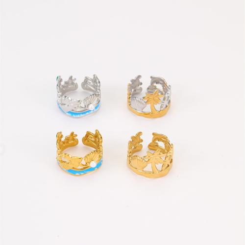 Conjuntos de joyería de acero inoxidable de esmalte, acero inoxidable 304, con Perlas plásticas, chapado, diferentes estilos para la opción & para mujer & hueco, más colores para la opción, Vendido por UD