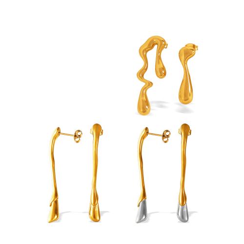 Boucle en acier inoxydable, Acier inoxydable 304, Placage, bijoux de mode & styles différents pour le choix & pour femme, plus de couleurs à choisir, Vendu par paire