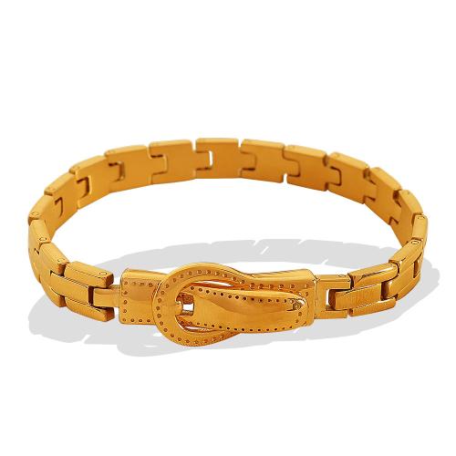 Stainless Steel Chain Bracelets, 304 Stainless Steel, plated, fashion jewelry & Unisex, golden 