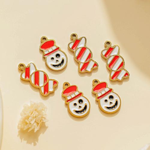 Pendant Halloween Fashion, Acier inoxydable 304, Placage de couleur d'or, Halloween Design & DIY & émail, plus de couleurs à choisir Vendu par sac[