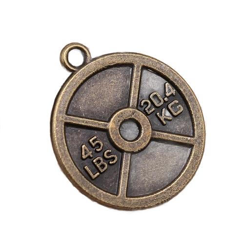 Bijoux pendentifs en Zinc alliage , alliage de zinc, Rond, Placage, DIY, couleur bronze antique Vendu par PC