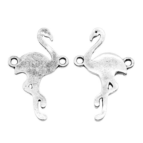 Animal Zinc Alloy Connector, Bird, plated, DIY, antique silver color 