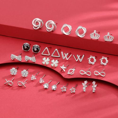 925スターリングシルバー スタッドイヤリング, 異なるスタイルを選択 & 女性用 & ライン石のある, 売り手 ペア[