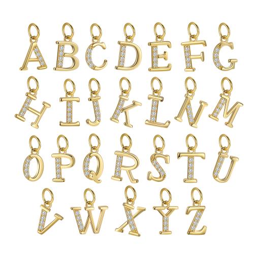 Цирконий Микро вымощает Серебряный кулон, 925 пробы, Алфавитное письмо, DIY & разные стили для выбора & инкрустированное микро кубического циркония, Много цветов для выбора продается PC