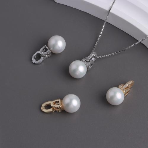 Pendentifs perlières d'eau douce, perle d'eau douce cultivée, Rond, DIY & avec strass, plus de couleurs à choisir Vendu par PC