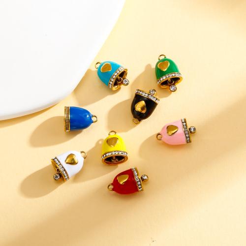 Pendentifs en acier inoxydable émail, Acier inoxydable 304, Placage de couleur d'or, DIY & avec strass, plus de couleurs à choisir, Vendu par PC