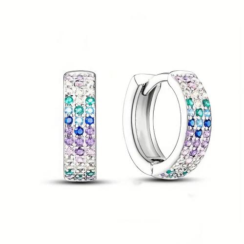 Befestiger Zirkonia Messing Ohrring, plattiert, Modeschmuck & Micro pave Zirkonia & für Frau, verkauft von Paar