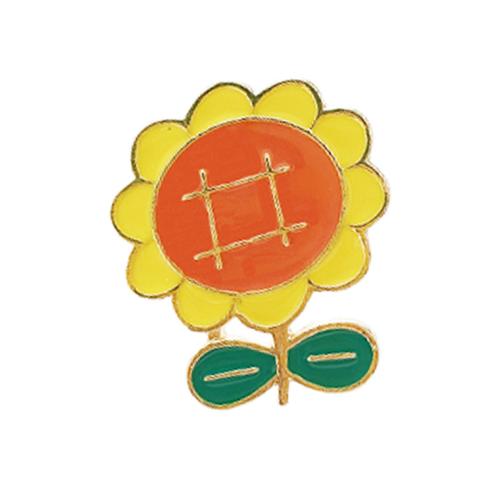Broche émail, alliage de zinc, fleur, unisexe & styles différents pour le choix, doré, Vendu par PC