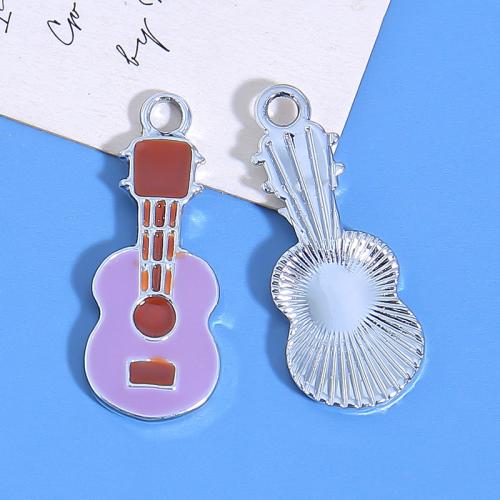 Colgantes de esmalte de la aleación del cinc, aleación de zinc, guitara, chapado, Bricolaje, más colores para la opción, 10PCs/Bolsa, Vendido por Bolsa
