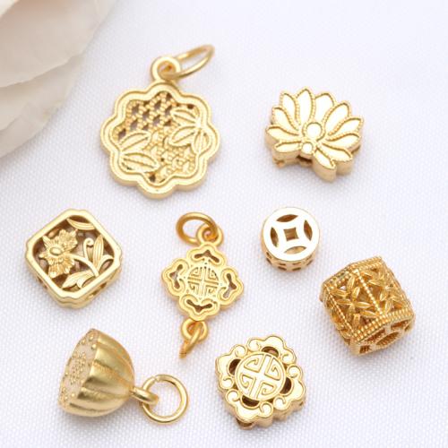 Beaucoup de perles de cuivre, laiton, Plaqué or mat, DIY & styles différents pour le choix, Vendu par PC