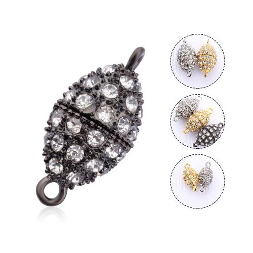 Cierre Magnético de Aleación de Zinc, oliváceo, chapado, Bricolaje & diverso tamaño para la opción & con diamantes de imitación, más colores para la opción, Vendido por UD