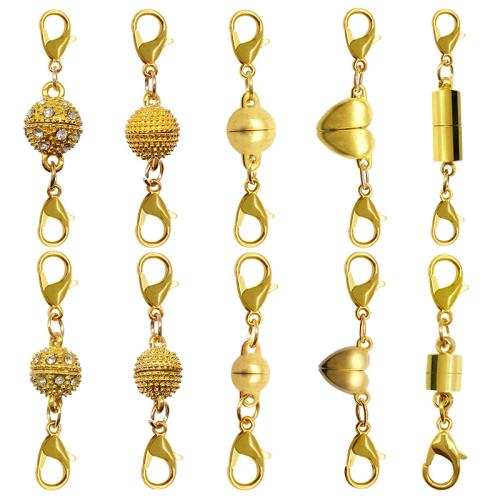 Cierre Magnético de Aleación de Zinc, Corazón, chapado, Bricolaje & diferentes estilos para la opción & con diamantes de imitación, Vendido por UD