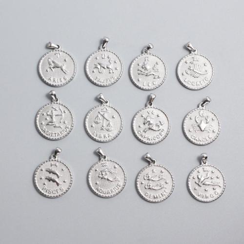Pendentif en acier inoxydable de constellation, Acier inoxydable 304, 12 Signes du Zodiaque, DIY & modèles différents pour le choix, couleur originale Vendu par PC