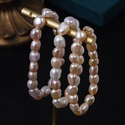 Bracelets de perles, perle d'eau douce cultivée, Baroque, bijoux de mode, plus de couleurs à choisir, 7-8mm cm, Vendu par brin[