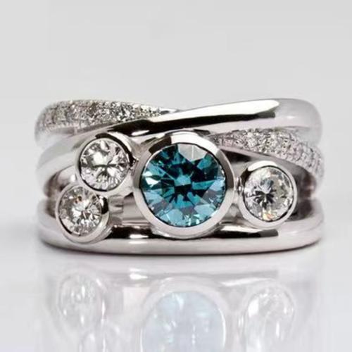 Цирконий Micro Pave Латунь палец кольцо, Другое покрытие, разный размер для выбора & инкрустированное микро кубического циркония & Женский & отверстие, продается PC