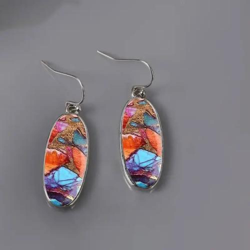 Boucle d'oreille goutte Zinc Alloy, alliage de zinc, goutté d'époxy, bijoux de mode & pour femme & décalque, Vendu par paire