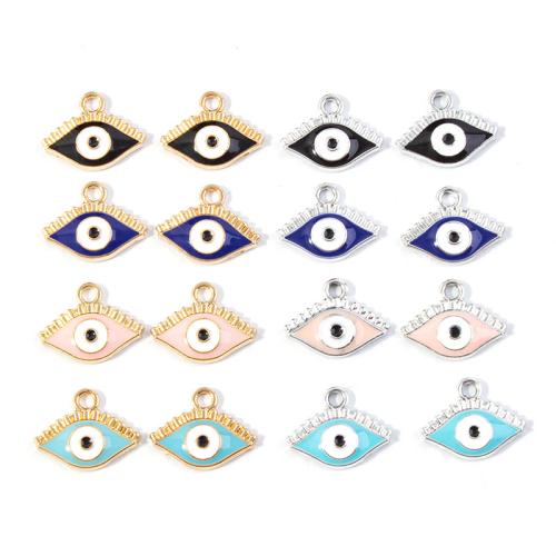Colgante Mal de Ojo de Aleación de Zinc, chapado, Bricolaje & esmalte, más colores para la opción, 10PCs/Bolsa, Vendido por Bolsa[