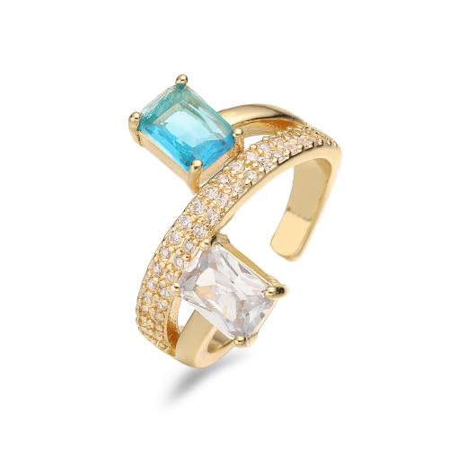 Цирконий Micro Pave Латунь палец кольцо, Другое покрытие, ювелирные изделия моды & инкрустированное микро кубического циркония & Женский, Много цветов для выбора, продается PC