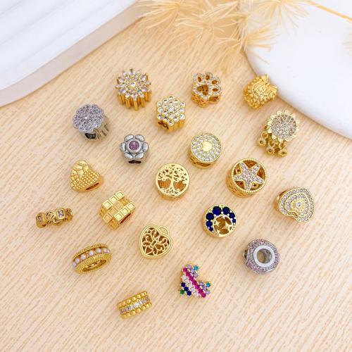 Zirkonia Micro pflastern Korn, Messing, mit Kunststoff Perlen, plattiert, DIY & Micro pave Zirkonia & Emaille & hohl, keine, verkauft von PC