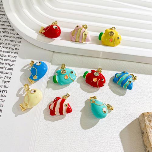 Emaille Messing Anhänger, plattiert, DIY, keine, 15x19x8.8mm, verkauft von PC