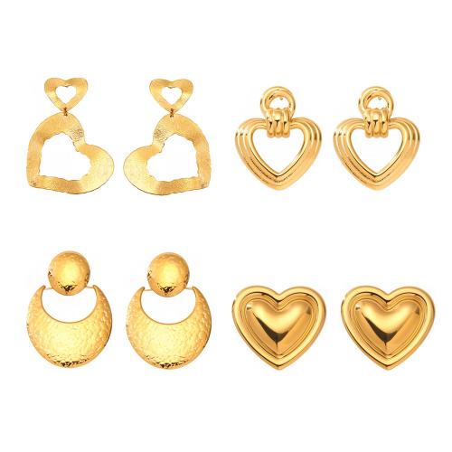 Boucle d'oreille goutte inox, Acier inoxydable 304, Placage, styles différents pour le choix & pour femme & creux, plus de couleurs à choisir, Vendu par paire