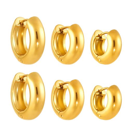 Stainless Steel Huggie Hoop Earring, 304 Stainless Steel, plated, fashion jewelry & for woman 