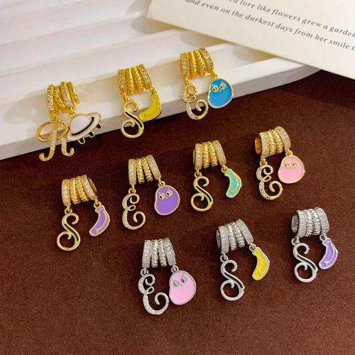 Cubic Zirconia Micro Pave Brass Pendant, plated, DIY & micro pave cubic zirconia & enamel 